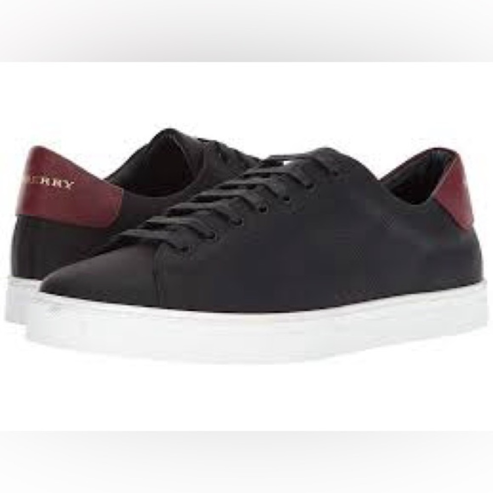 Burberry Black and Burgundy Men's Sneakers